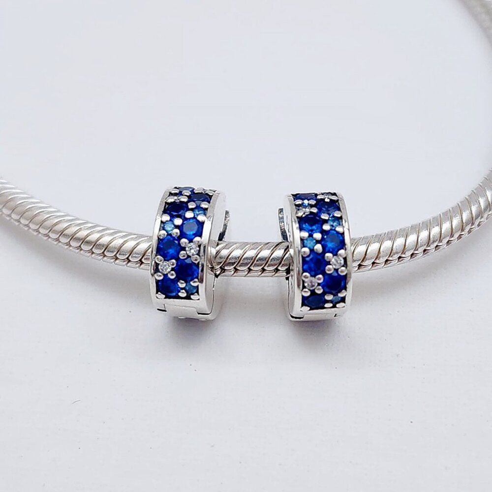 Pandora Pave Blue Clip Charms